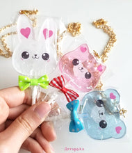 Load image into Gallery viewer, Lollipop Necklaces: Bear, Cat, or Bunny!