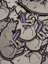 Load image into Gallery viewer, Sleeping Cat with Crystal Iron On Patch