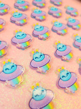 Load image into Gallery viewer, Uchuu Kei- Cute Alien Ship Earrings- Acrylic Dangle Earrings- Hypoallergenic Steel