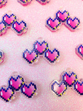 Load image into Gallery viewer, Video Game Pixel Heart Acrylic Earrings
