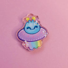 Load image into Gallery viewer, Uchuu Kei- Cute Alien Ship Earrings- Acrylic Dangle Earrings- Hypoallergenic Steel