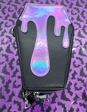 Load image into Gallery viewer, 4 Colors: Holographic Drippy Gothic Slime Coffin Shoulder Wrist Clutch Wallet
