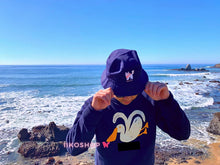 Load image into Gallery viewer, Hand Embroidered iiko Bucket Hats - Sea Navy / Spring Pink