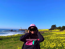 Load image into Gallery viewer, Hand Embroidered iiko Bucket Hats - Sea Navy / Spring Pink