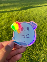 Load image into Gallery viewer, Chubby Axolotl Sticker - Holographic Vinyl Sticker