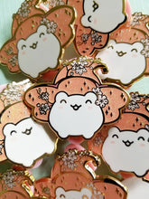 Load image into Gallery viewer, Cherry Blossom Froggy Witch Enamel Pin: Pink or Blue