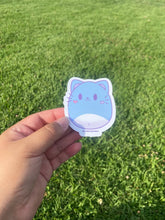Load image into Gallery viewer, Blue Chubby Cat Sticker - Cute Cat Vinyl Sticker