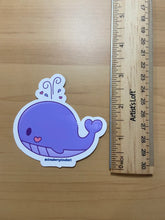 Load image into Gallery viewer, Cute Purple Whale Sticker - Pastel Vinyl Sticker