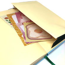 Load image into Gallery viewer, Mushroom Hardcover Journal, A5 leatherette bullet journal, kawaii planner, illustrated nature notebook, mushroom terrarium, cute mushroom