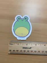 Load image into Gallery viewer, Cute Chubby Frog Sticker - Cute Green Frog Vinyl Sticker