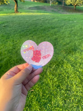 Load image into Gallery viewer, Demon Ghost Heart Sticker - Spooky Cutie Sparkle Sticker - Halloween Vinyl Sticker