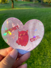 Load image into Gallery viewer, Demon Ghost Heart Sticker - Spooky Cutie Sparkle Sticker - Halloween Vinyl Sticker