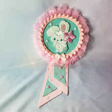 Load image into Gallery viewer, Dreamy Friends Pastel Animal Rosette Brooch Pin clip Fairy Kei Kawaii Decora Lolita Jfashion Yumekawaii Fancy