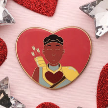 Load image into Gallery viewer, QT Ribbon Heart Enamel Pin
