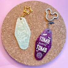 Load image into Gallery viewer, Motel Keychains: Tomb Sweet Tomb and Going Down the Bayou
