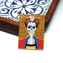 Load image into Gallery viewer, Frida Muerte (Yellow) Pin