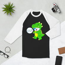 Load image into Gallery viewer, RAWR - BizBaz Dino - 3/4 sleeve raglan shirt