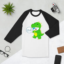 Load image into Gallery viewer, RAWR - BizBaz Dino - 3/4 sleeve raglan shirt