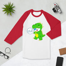 Load image into Gallery viewer, RAWR - BizBaz Dino - 3/4 sleeve raglan shirt