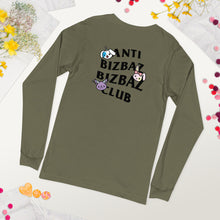 Load image into Gallery viewer, Anti BizBaz BizBaz Club Unisex Long Sleeve Tee - Black Text