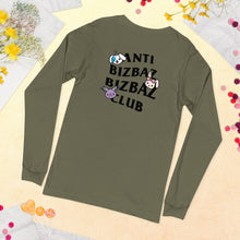 Load image into Gallery viewer, Anti BizBaz BizBaz Club Unisex Long Sleeve Tee - Black Text