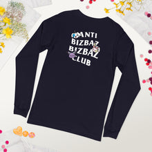 Load image into Gallery viewer, Anti BizBaz BizBaz Club Unisex Long Sleeve Tee - White Text