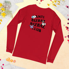 Load image into Gallery viewer, Anti BizBaz BizBaz Club Unisex Long Sleeve Tee - Black Text
