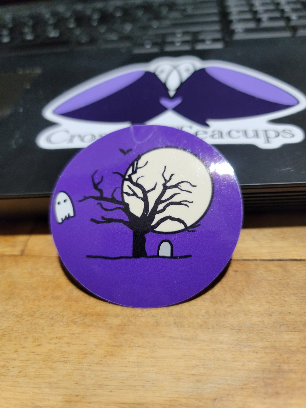 Spooky Tree and Ghost Sticker