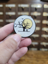 Load image into Gallery viewer, Spooky Tree with Ghost Enamel Pin
