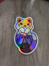 Load image into Gallery viewer, nyanbinary cat sticker
