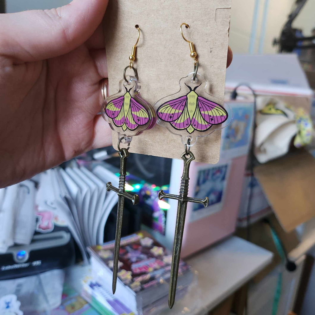 Rosy Sword Earrings