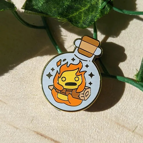 Hanging Fire Spirit Bottled Spirit Enamel Pin
