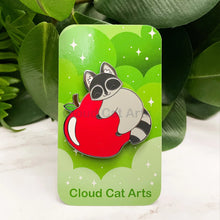 Load image into Gallery viewer, Apple Raccoon - Hard Enamel Pin
