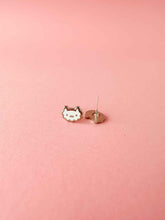 Load image into Gallery viewer, Mini Fluffy White Cat Earring Studs • Silver
