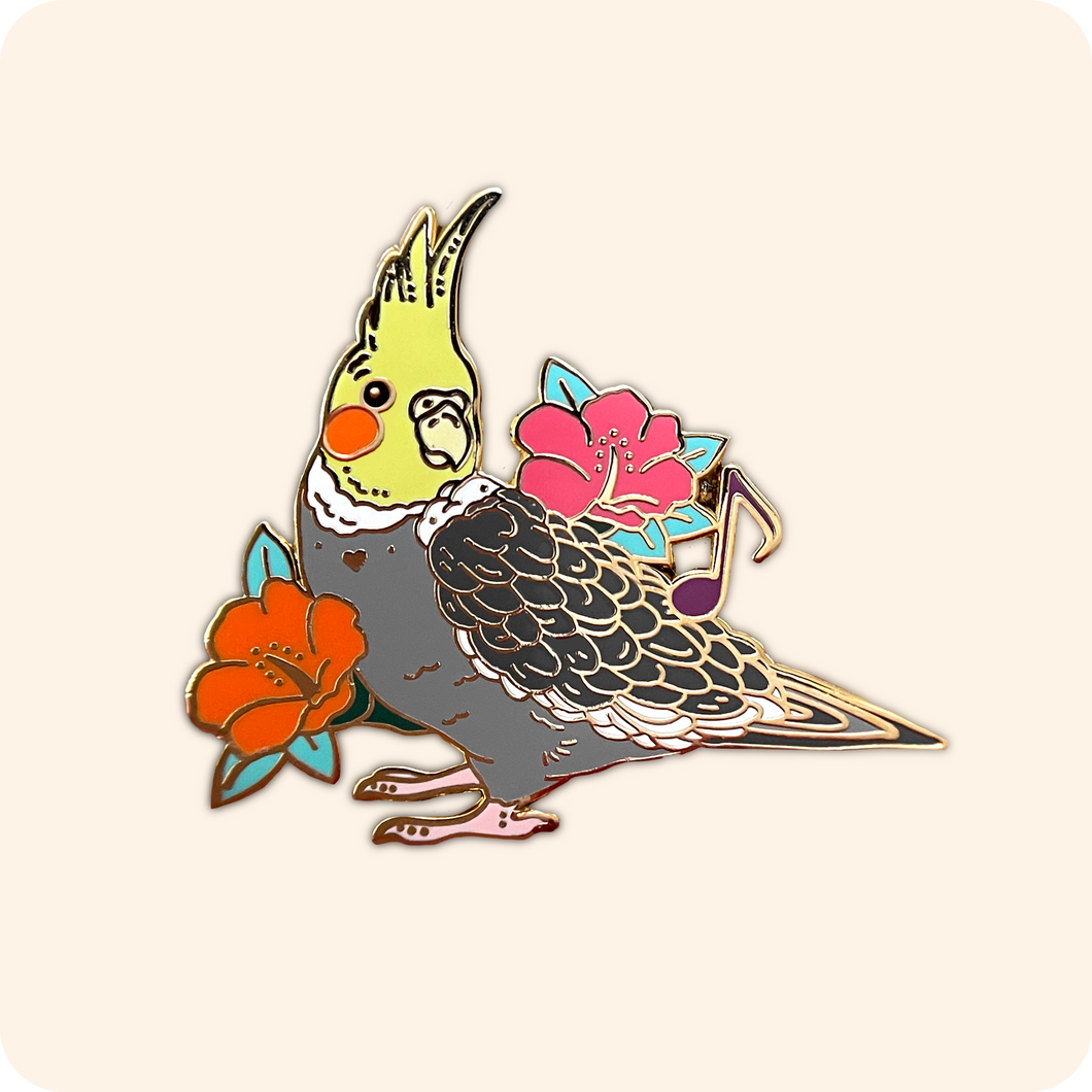 Cockatiel Enamel Pin