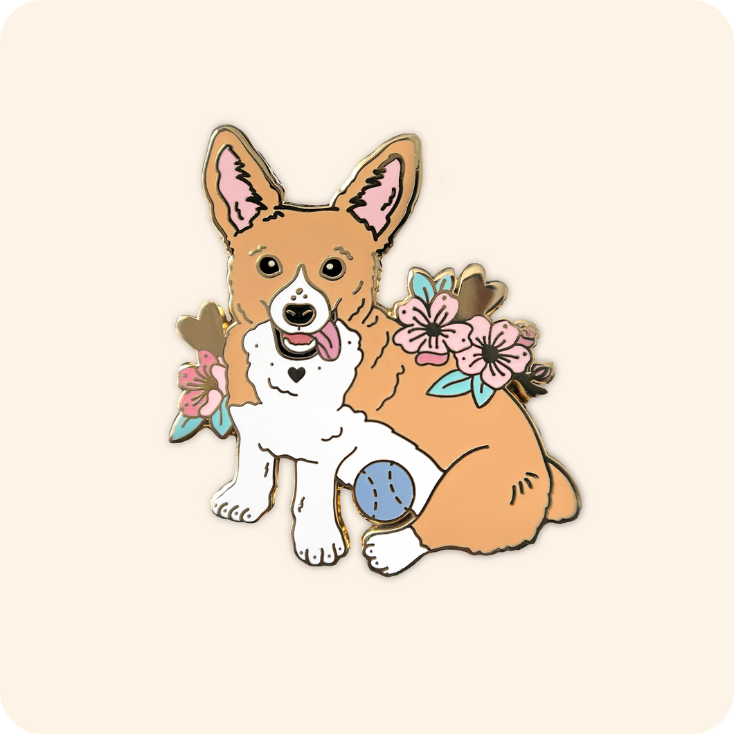 Corgi Enamel Pin