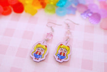 Load image into Gallery viewer, Fire or Moon Goddess QT Kawaii Acrylic Beaded Earrings
