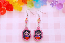 Load image into Gallery viewer, Fire or Moon Goddess QT Kawaii Acrylic Beaded Earrings

