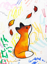 Load image into Gallery viewer, Fox in the Leaves - Cute Fall Animal - Clear Vinyl Sticker
