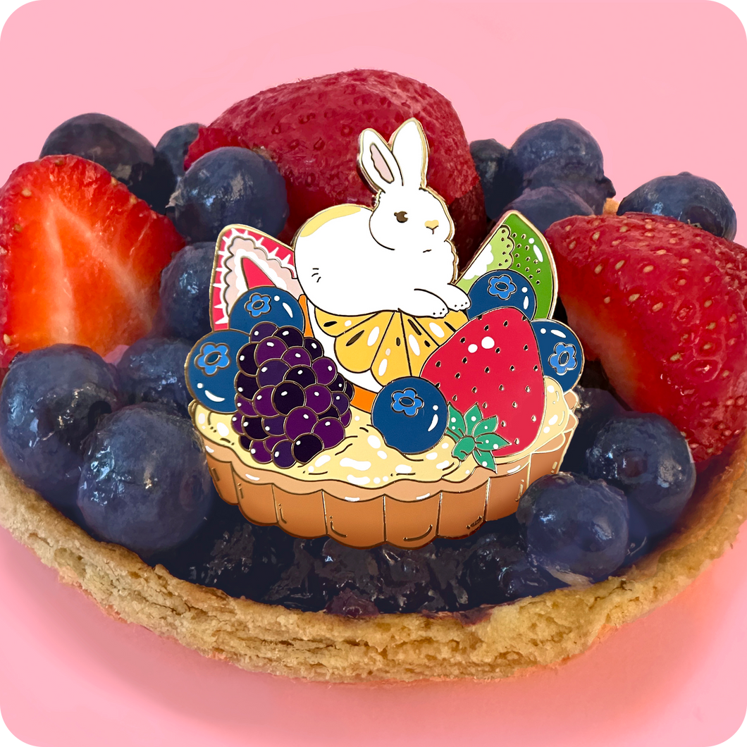 Rabbit Fruit Tart Enamel Pin