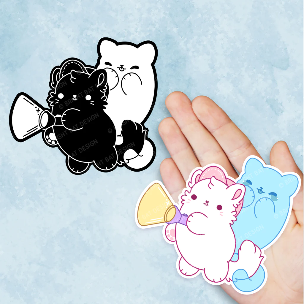 Ghost Hunting Cat Vinyl Stickers