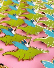 Load image into Gallery viewer, Gnome Dragon Rider Enamel Pin
