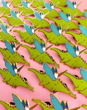 Load image into Gallery viewer, Gnome Dragon Rider Enamel Pin
