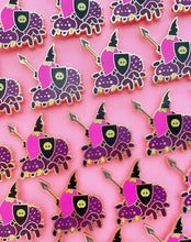 Load image into Gallery viewer, Gnome Spider Rider Enamel Pin
