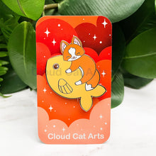 Load image into Gallery viewer, Goldfish Kitty - Orange Cat - Hard Enamel Pin
