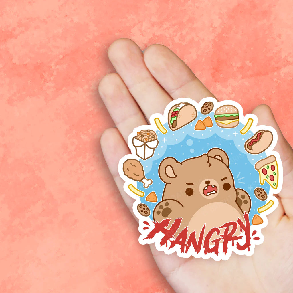 Hangry Bear Vinyl Sticker