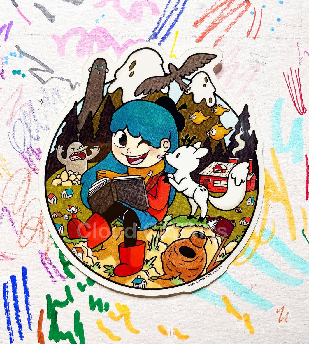 Hilda's Great Adventures - Cute Cartoon - Vinyl Sticker