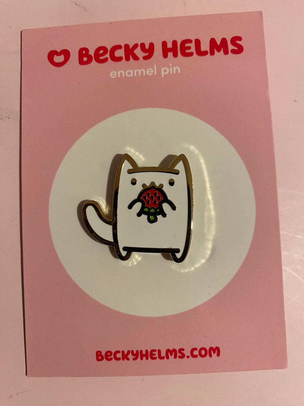 SNACK ATTACK CAT • STRAWBERRY KITTEN LAPEL PIN
