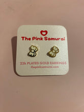 Load image into Gallery viewer, 22k PLATED GOLD RIBBON EARRINGS : BLUE, PINK OR WHITE
