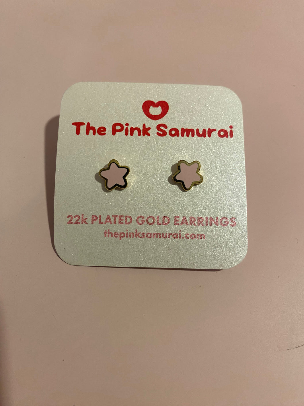 22K GOLD PLATED STAR EARRINGS : BLUE OR PINK